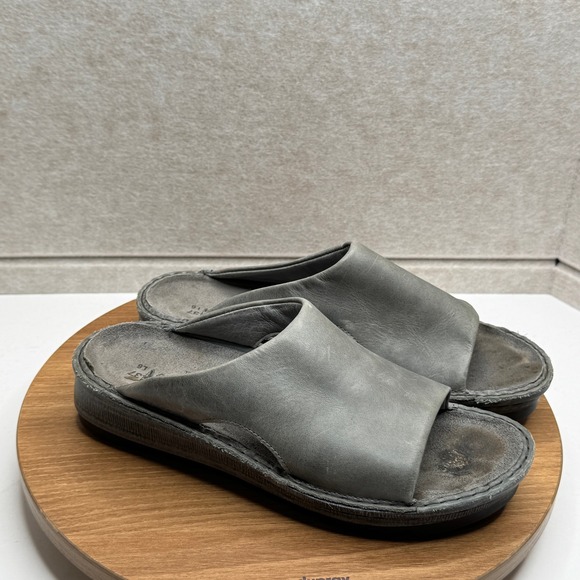Naot Leather Slip on Slides Sandals Comfort Casual Gray Size 37‎ / 6-6.5 - Picture 1 of 7